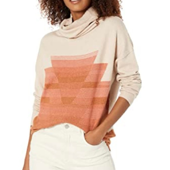 Prana Sweaters - prAna Frosted Pine Cowl Neck Pullover in Dovetail Medium